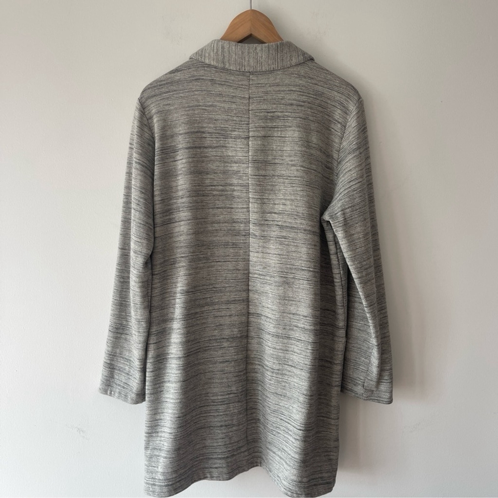 Eileen Fisher Chevron Gray Jacket button up Medium cotton button up office - Picture 3 of 8